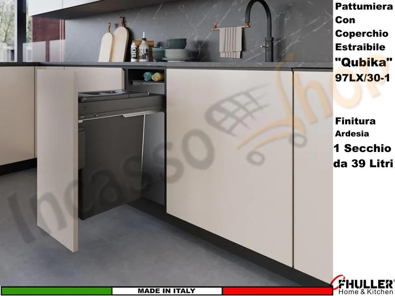 FHULLER Pattumiera Estraibile 97LX/30-1AR Fissaggio Anta Base 30 1 Secchio
