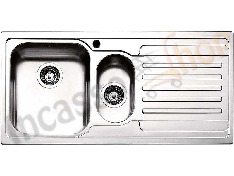 Lavello APELL-FHULLER Venezia Acciaio Spazzolato 100X50 1 Vasca e ½ SX e Goc. DX