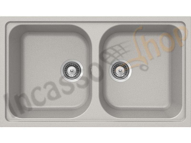 Lavello Incasso Lithos 2 Vasche cm.86X50 Cristalite Plus® Alumina 04