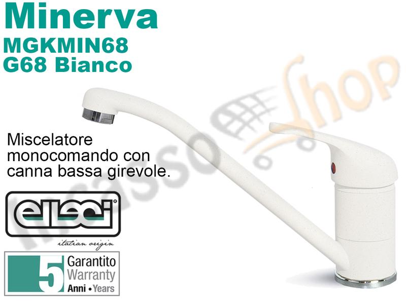 Miscelatore Minerva Canna Bassa G68 Bianco