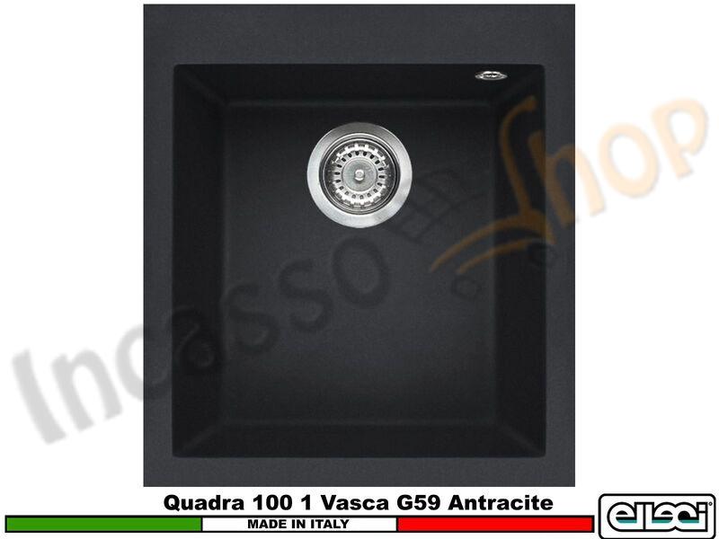 Lavello Quadra 100 41X50 1 Vasca Granitek Classic® G59 Antracite