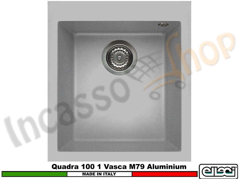Lavello Quadra 100 41X50 1 Vasca Granitek Metal® M79 Aluminium