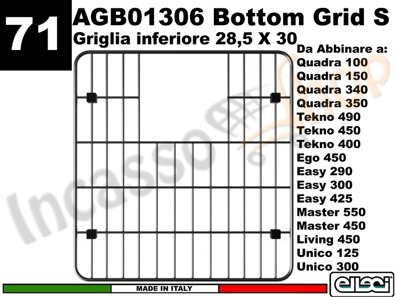 Accessorio 71 AGB01306 28,5X30 Botton Grid Griglia Inferiore Acciaio