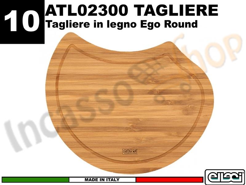 Accessorio 10 ATL02300 Tagliere in Legno Rotondo per Lavello Ego Round