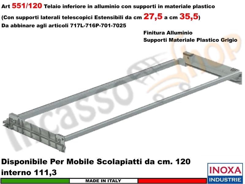 Kit Telaio 120 Inferiore Alluminio 551/120GXP1 Scolapiatti 701/702