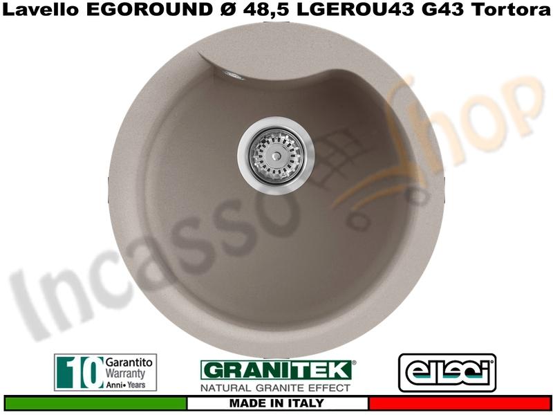 Lavello Elleci Ego Round LGEROU43 Ø cm.48,5 1V Granitek G43 Tortora