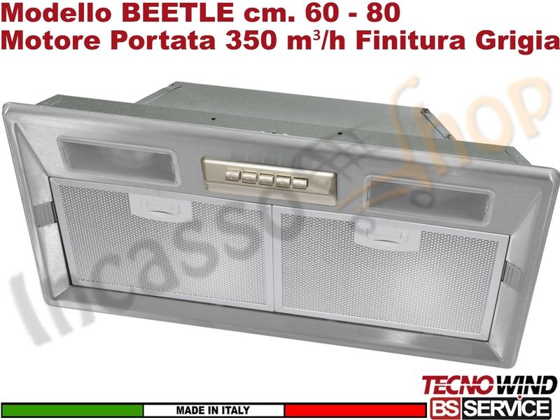 Cappa Gruppo Incasso 60 Dentro Pensile BEETLE K118R0105 Motore 350 m³/h Classe C
