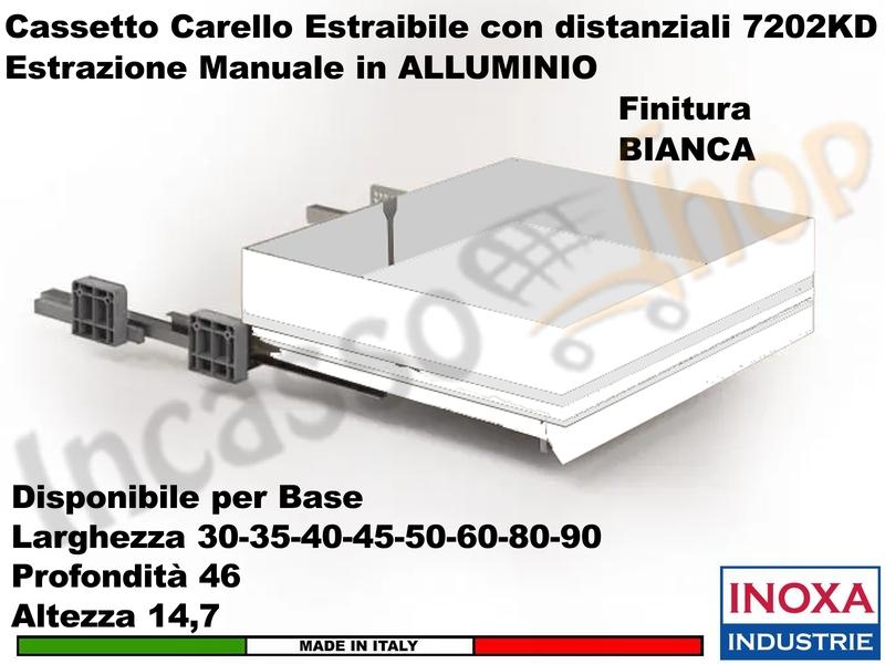 Carello Cassetto Cestello Estraibile INOXA 7202KDY/30PB Per Base 30 Bianco