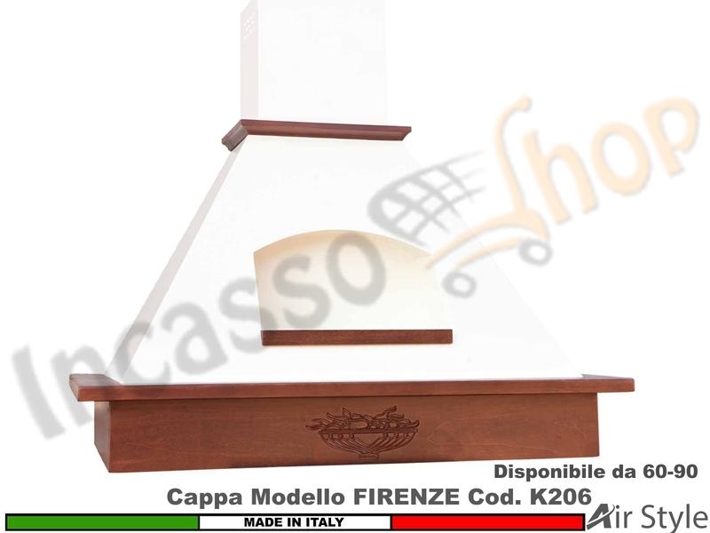 Cappa Parete Rustica Firenze 60/90 Legno Frassino /Tiglio Grezzo + MOTORE 420 m³