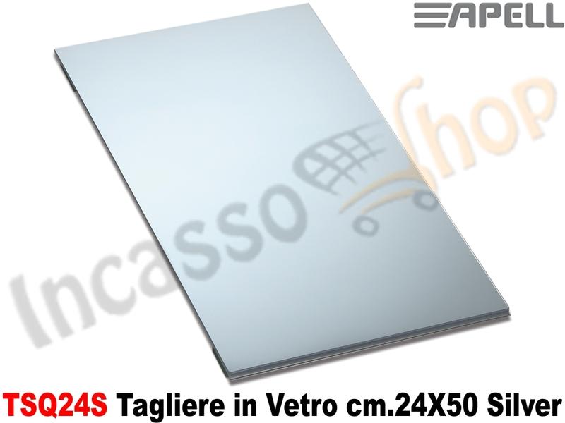 Accessorio Apell TSQ24S Cover Tagliere in Vetro cm.24X50 Silver