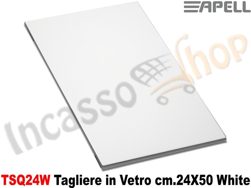Accessorio Apell TSQ24W Cover Tagliere in Vetro cm.24X50 Bianco